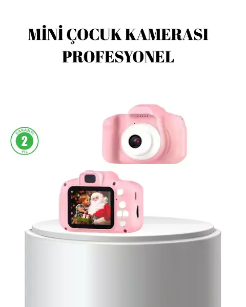 Pembe Mini 1080p HD Çocuk Kamera – 8MP, Video Kaydı,TF Kart Destekli