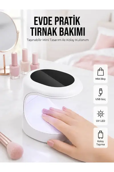 Kalıcı Oje Kurutucu Mini UV Işınlı Taşınabilir Hızlı ve Pratik Oje Kurutucu