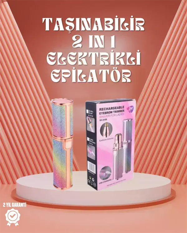 Paslanmaz Çelik Bıçaklı USB Epilatör – Kaş, Üst Dudak ve Çene Tüy Tezleyici
