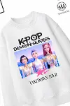 Trend Çocuk Kız Model Tam Kalıp Oversize Hun Tasarım 2 İplik Pamuğa Pamuk Kumaş Sweatshirt 55-2