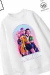Trend Çocuk Kız Model Tam Kalıp Oversize Hun Tasarım 2 İplik Pamuğa Pamuk Kumaş Sweatshirt 59-2