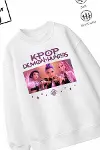 Trend Çocuk Kız Model Tam Kalıp Oversize Hun Tasarım 2 İplik Pamuğa Pamuk Kumaş Sweatshirt 65-2