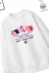 Trend Çocuk Kız Model Tam Kalıp Oversize Hun Kalp Tasarım 2 İplik Pamuğa Pamuk Kumaş Sweatshirt 60-2