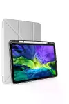 Samsung Galaxy Tab A9 Plus Kılıf Kalemlikli Mars Tablet Kılıfı - Gri-1