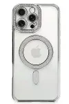 Apple iPhone 16 Pro Kılıf Joke Simli Magneticsafe Kılıf - Gümüş-2