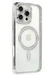 Apple iPhone 16 Pro Kılıf Joke Simli Magneticsafe Kılıf - Gümüş-1