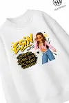 Trend Çocuk Kız Model Tam Kalıp Oversize Manifest Esin Tasarım 2 İplik Pamuğa Pamuk Kumaş Sweatshirt-2