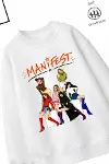 Trend Çocuk Kız Model Tam Kalıp Oversize Manifest Tasarım 2 İplik Pamuğa Pamuk Kumaş Sweatshirt 76-2