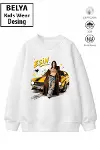 Trend Çocuk Kız Model Tam Kalıp Oversize Manifest Esin Tasarım 2 İplik Pamuğa Pamuk Kumaş Sweatshirt-1