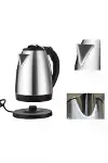 Kettle Su Isıtıcı C F Priz Uyumlu 220 - 240 V Paslanmaz Çelik Kablolu-3