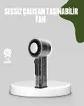 Dijital Ekranlı Şarjlı Mini Fan 100 Kademeli Hız Ayarı-1