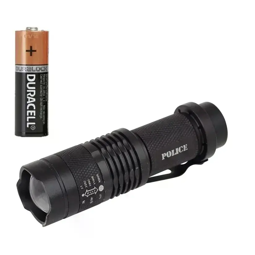Cree Q5 Led Zoomlu Pilli Mini Feneri 14500 Pil İle Çalışma Özelliği