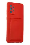 Samsung Galaxy A32 Kılıf Kelvin Kartvizitli Silikon - Kırmızı-2