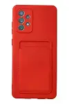 Samsung Galaxy A32 Kılıf Kelvin Kartvizitli Silikon - Kırmızı-1