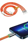 Çoklu Şarj Kablosu USB Type-C İOS Uyumlu 120W Hızlı Şarj Kablosu-4