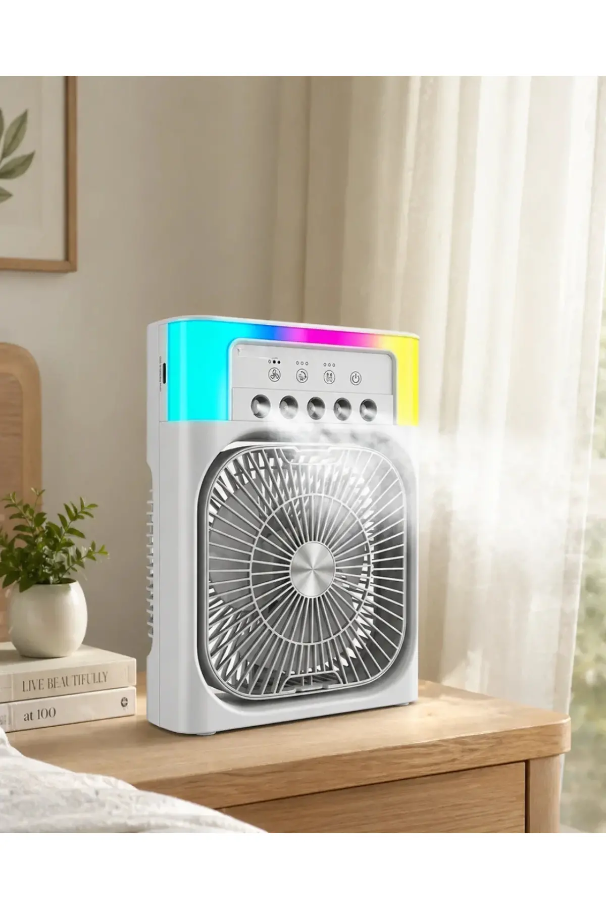 Su Buharlı Mini Klima Fan RGB Işıklı Taşınabilir Serinletici