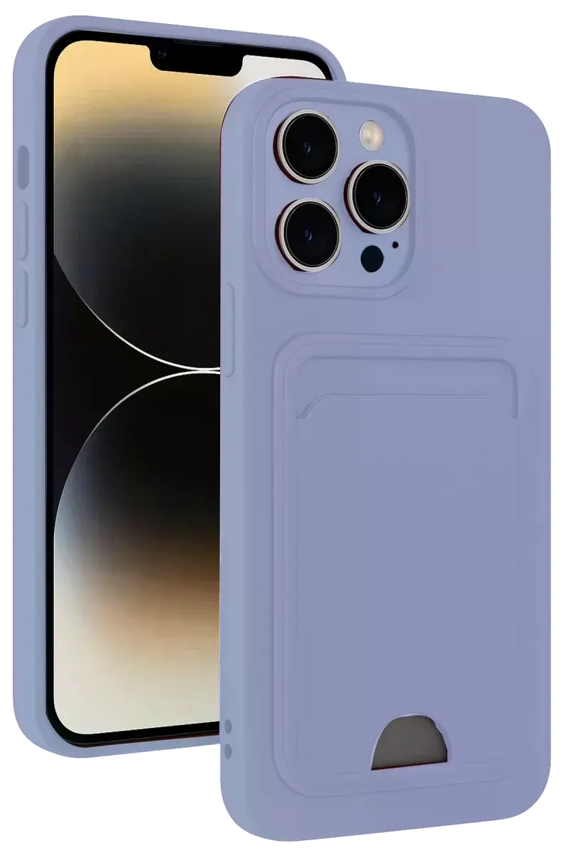 Apple iPhone 13 Pro Max Kılıf Kelvin Kartvizitli Silikon - Lila