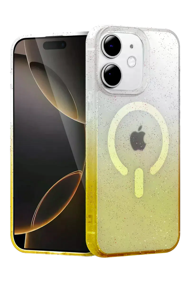 Apple iPhone 12 Pummel Shiny Magsafe Kapak - Gold