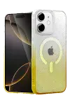 Apple iPhone 12 Pummel Shiny Magsafe Kapak - Gold-1