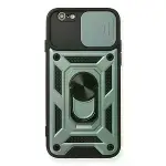 Apple İphone 6 Kılıf Pars Lens Yüzüklü Silikon - Yeşil-1