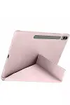 Samsung Galaxy X610 Tab S9 FE Plus 12.4 Kılıf Kalemlikli Mars Tablet Kılıfı - Rose Gold-2