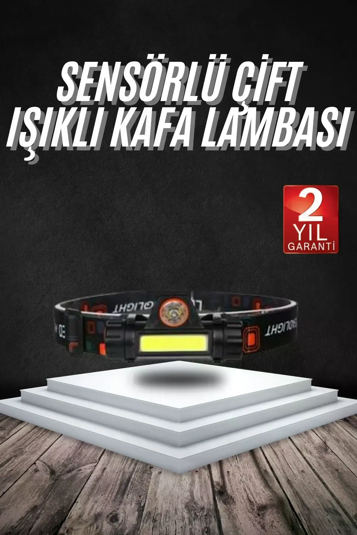 Kafa Lambası Çalışma Işığı Süper Parlak Mıknatıslı Lityum Lion Pilli