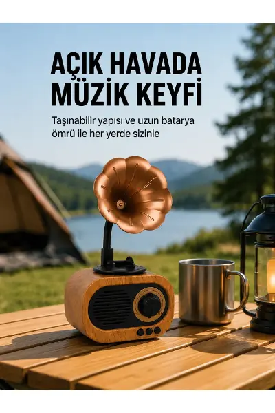 Taşınabilir Mini Retro Radyo Bluetooth Hoparlör USB SD AUX Destekli Yeni Nesil