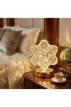 Çiçek Model Kristal LED Masa Lambası – Dokunmatik, 3 Renk Işık Modlu, Şarjlı Mini Dekoratif Gece Lam-2