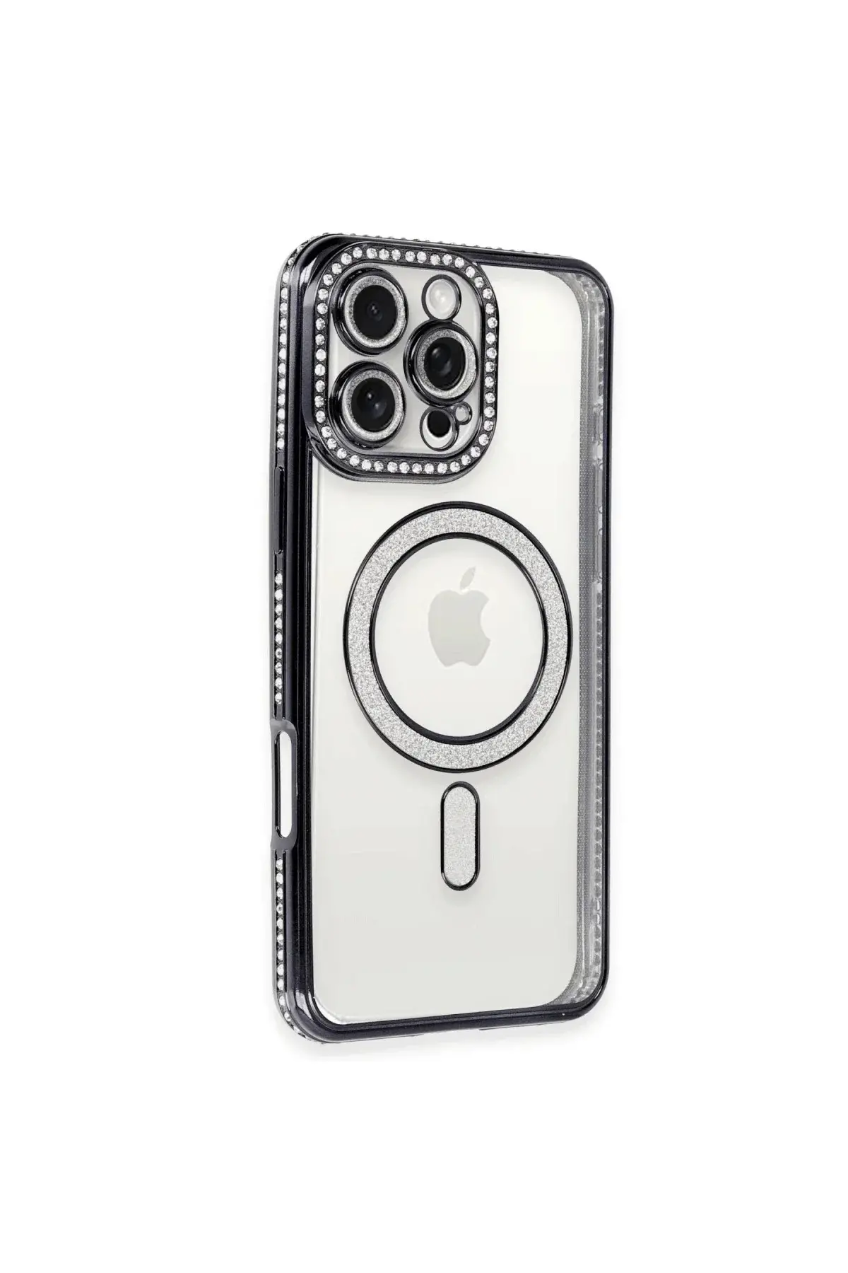 Apple iPhone 16 Pro Max Kılıf Joke Simli Magneticsafe Kılıf - Gri