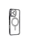 Apple iPhone 16 Pro Max Kılıf Joke Simli Magneticsafe Kılıf - Gri-3