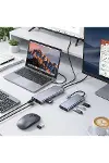 8in1 Type-C Çoklayıcı Hub HD 4K USB 3.0 SD TF Kart RJ45 Ethernet Dönüştürücü Adaptör-4