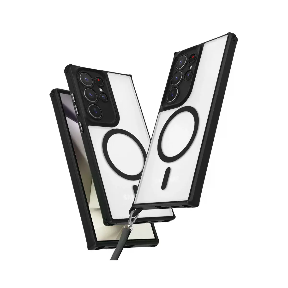 Samsung Galaxy S24 Ultra Kılıf Enka Magsafe Silikon Kılıf - Siyah
