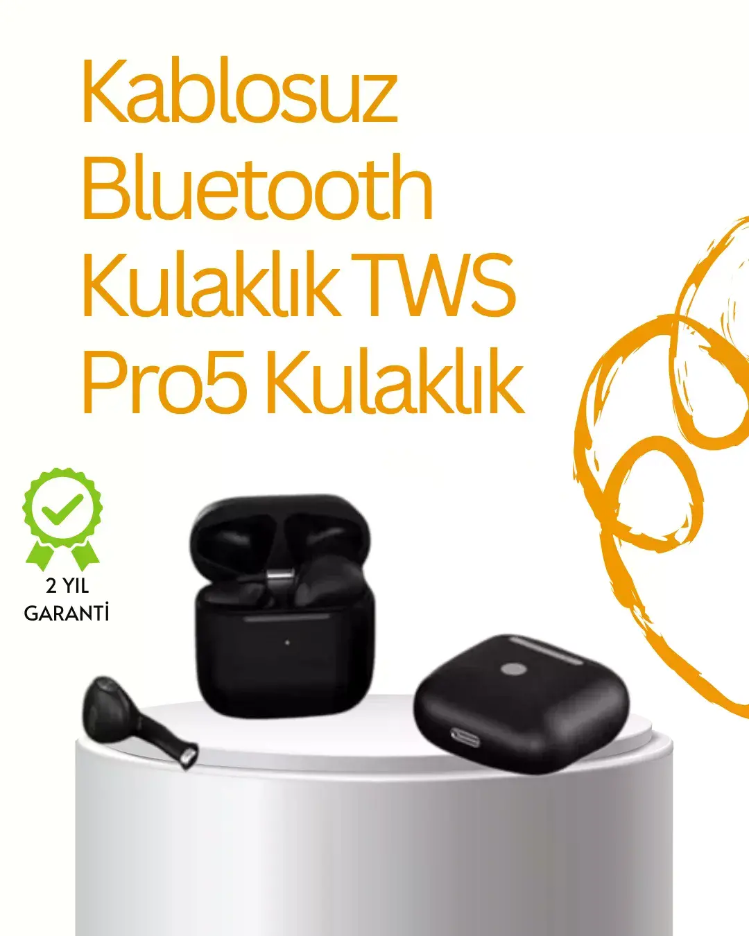 TWS Pro 5 Bluetooth Kulaklık – Gelişş Ses Teknolojisi ve Uzun Batarya Ömrü