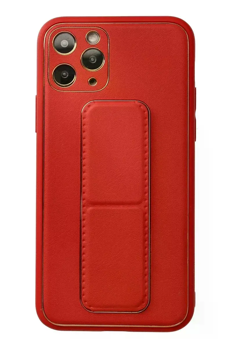 Apple iPhone 11 Pro Kılıf Coco Deri Standlı Kapak - Kırmızı