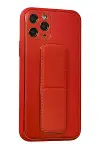 Apple iPhone 11 Pro Kılıf Coco Deri Standlı Kapak - Kırmızı-2