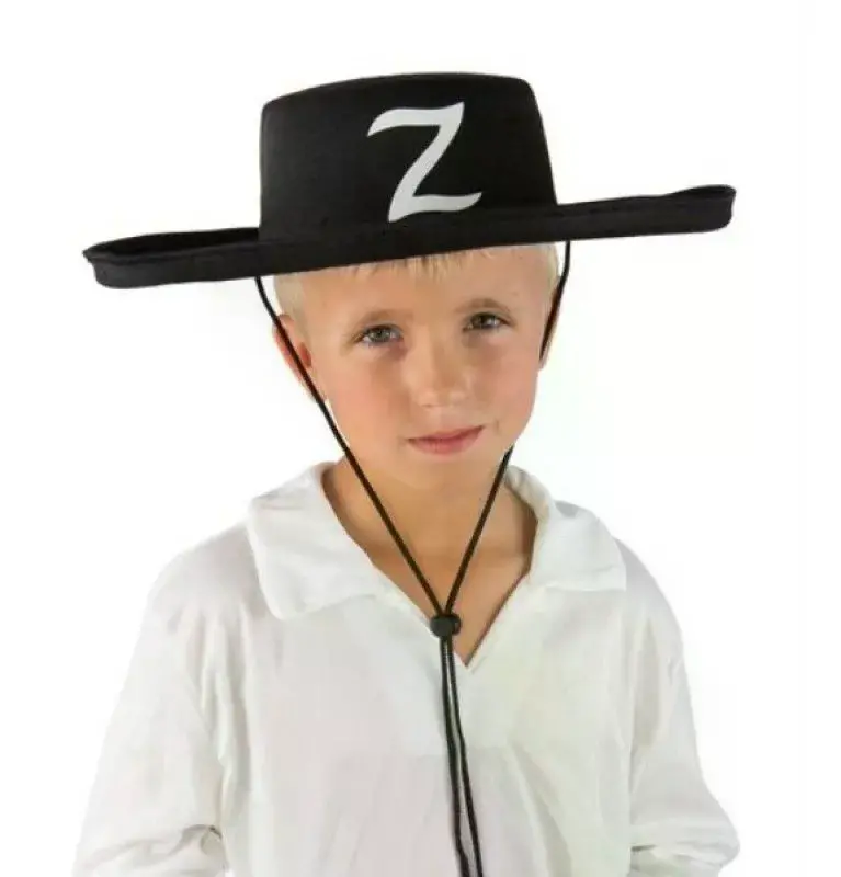 Z Logolu Çocuk Boy Bağcıklı Zorro Şapkası