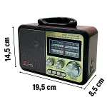 Orta Boy Retro, Nostaljik, Ahşap Tasarım Bluetooth Hoparlörlü, Şarjlı, Taşınabilir FM/AM Destekli Ra-4