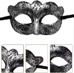 Maskeli Balo Antik Gri Gümüş Eskitilş Maske Balo Venedik-2