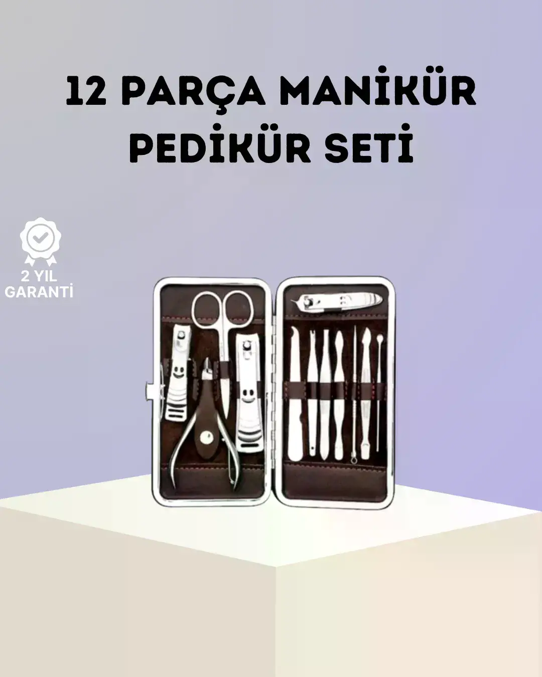 Paslanmaz Çelik Çok Fonksiyonlu 12 Manikür Seti