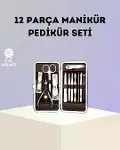 Paslanmaz Çelik Çok Fonksiyonlu 12 Manikür Seti-1