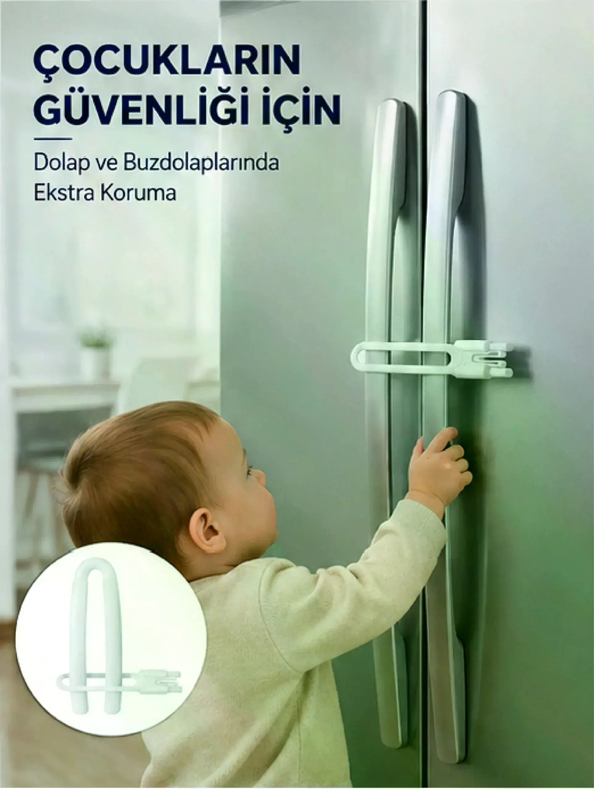 4 Adet Dolap Kapak Kilidi Ev İçi Güvenlik İçin Pratik Koruma Seti Yeni Nesil