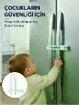 4 Adet Dolap Kapak Kilidi Ev İçi Güvenlik İçin Pratik Koruma Seti Yeni Nesil-1
