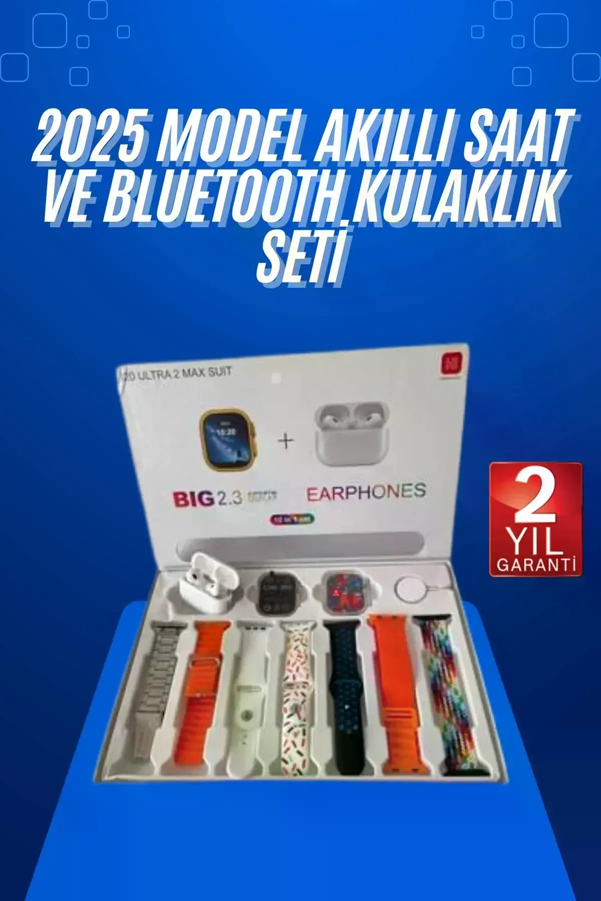 Yeni Nesil 7 Kordonlu Arama Bildirim Özellikli Kulaklık Hediyeli Akıllı Saat
