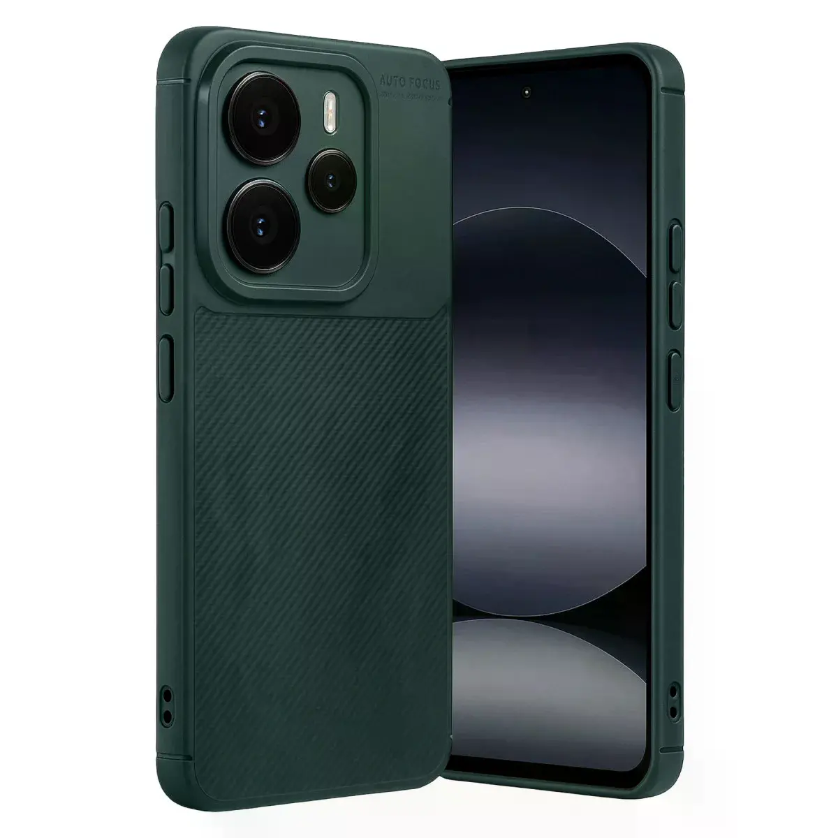 Xiao Note 14 5g Auto Focus Karbon Kapak - Koyu Yeşil