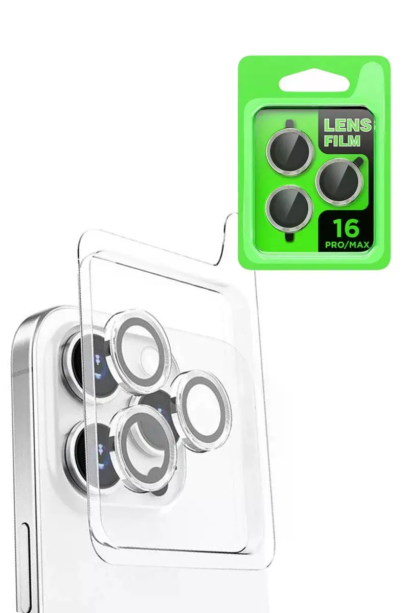 Apple iPhone 16 Pro Raze Metal Kamera Lens - Beyaz