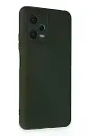 Xiao Red Note 12 5G Kılıf Nano içi Kadife Silikon - Koyu Yeşil-1
