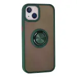 Apple İphone 13 Kılıf Montreal Yüzüklü Silikon Kapak - Yeşil-3