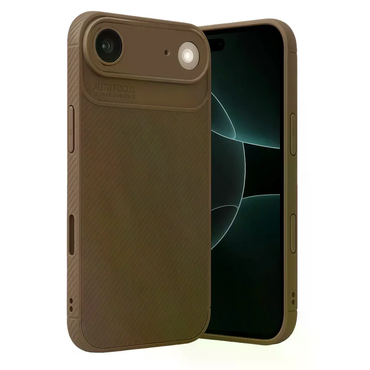 Apple İphone 17 Air Auto Focus Karbon Kapak - Kahverengi