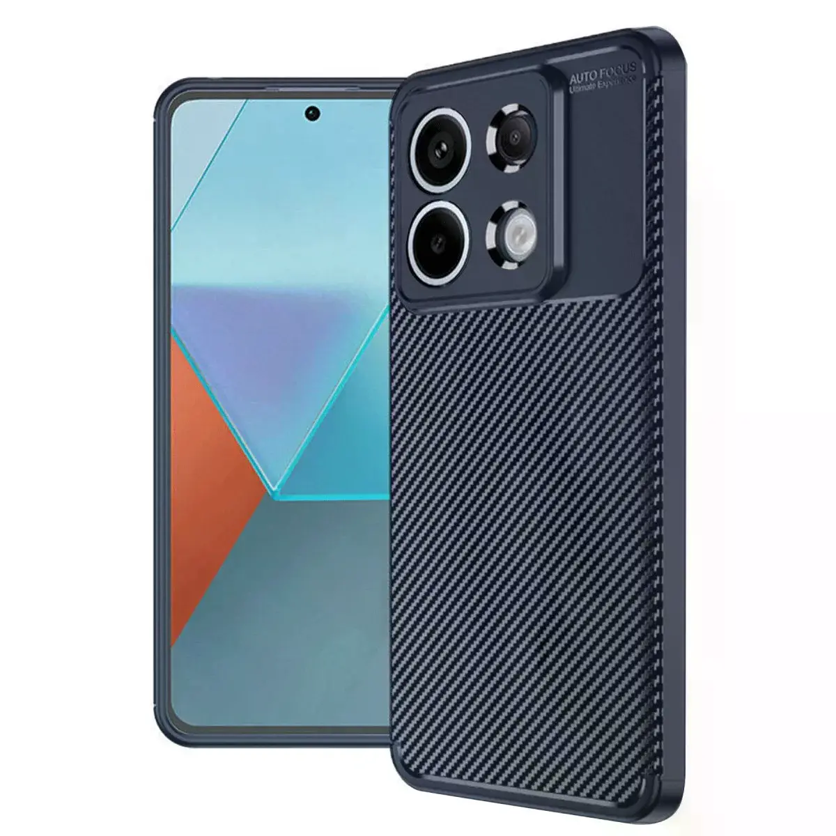 Xiao Red Note 13 Pro 4g Kılıf Auto Focus Karbon Kapak - Lacivert