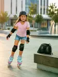Çocuk Kaykay Paten Scooter Bisiklet Koruyucu Dizlik Seti 2 Adet Siyah-2